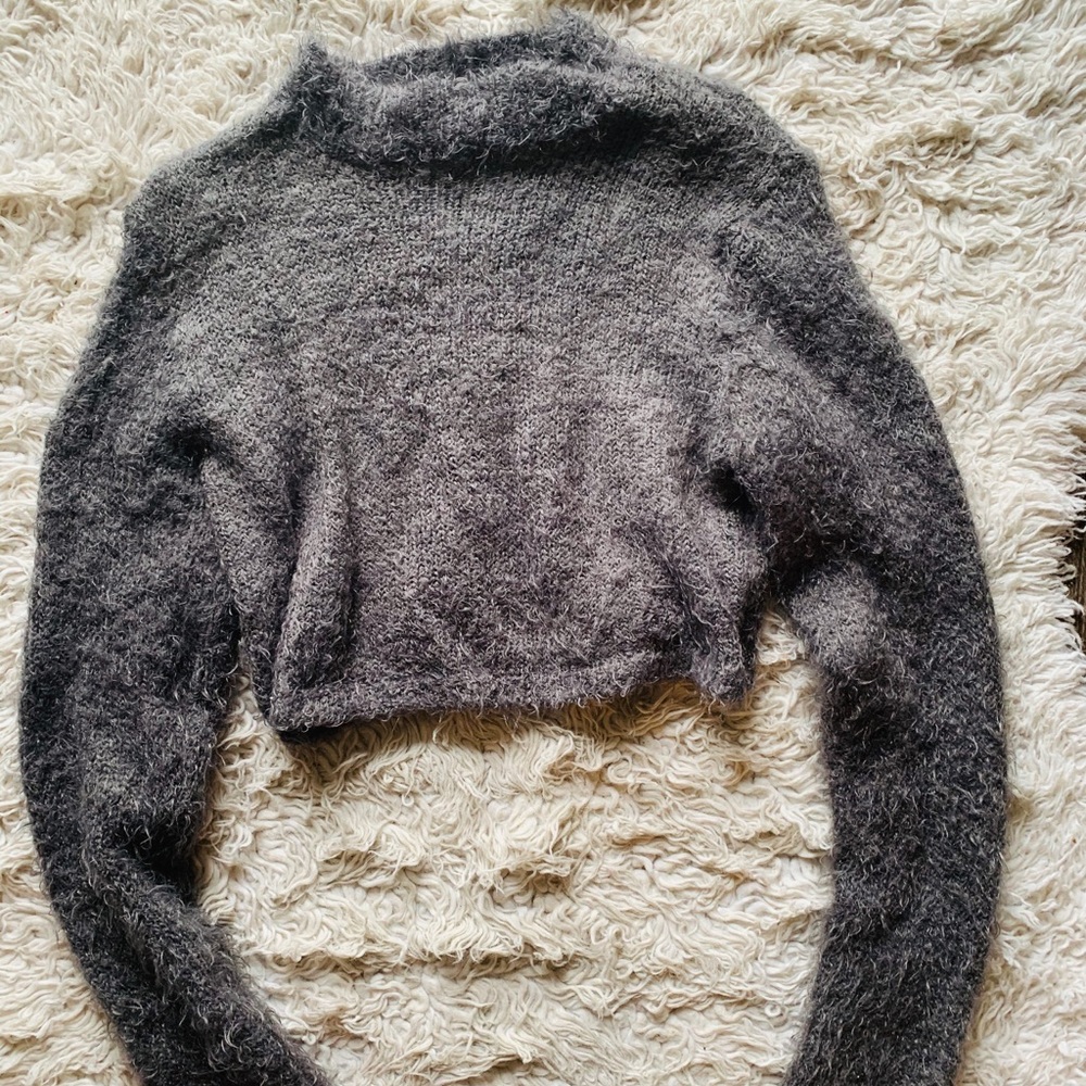 Fuzzy crop top sweater NEVER WORN
